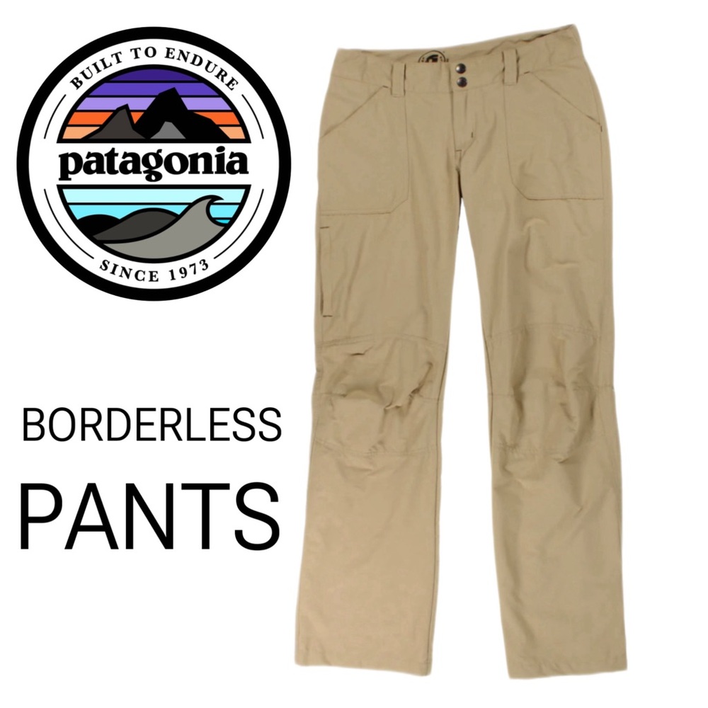 PATAGONIA Borderless Hiking Outdoors Pants Size 6 Vintage Khaki
